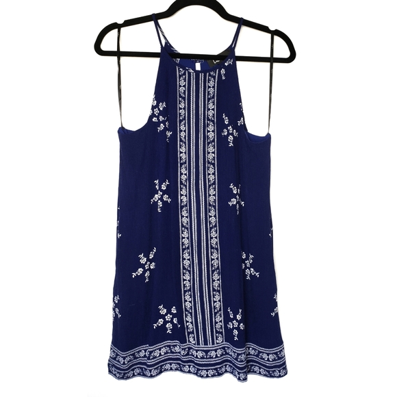 Lulu's Mediterranean Sea Navy Blue Halter Dress - Picture 5 of 14